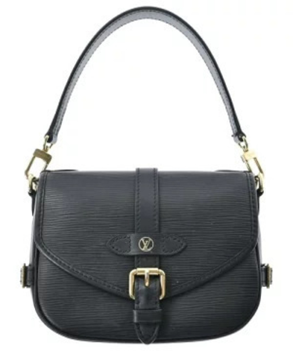 Louis Vuitton black Saumur handbag textured Epi leather